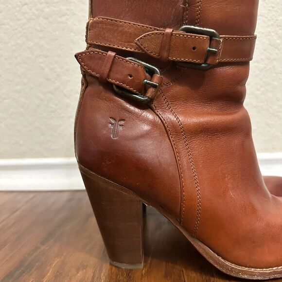 FRYE 4015 Ankle Boots Booties in Cognac Leather #3475389 - Picture 2 of 11